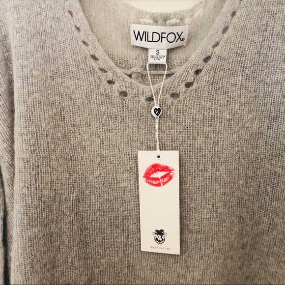 Wildfox Grey Rhinestone Ruffle Sweater - Picture 7 of 8